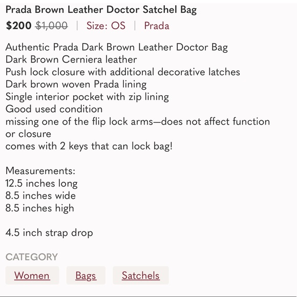 COPY**  🤎PRADA🤎 Brown Leather Doctor Satchel Bag - Picture 14 of 14